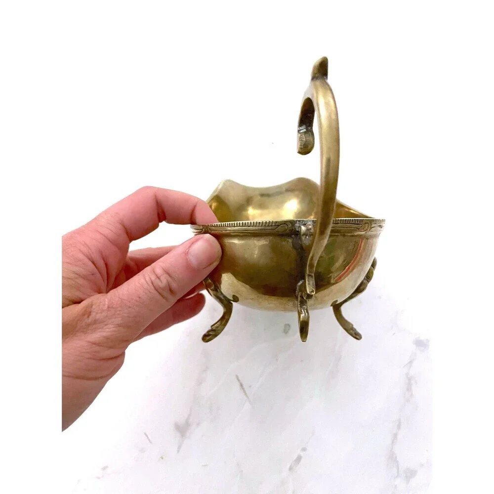 VTG GRAVY BOAT Silver Plated Brass Boat | Antique Sauce Boat |Ornate Table Decor